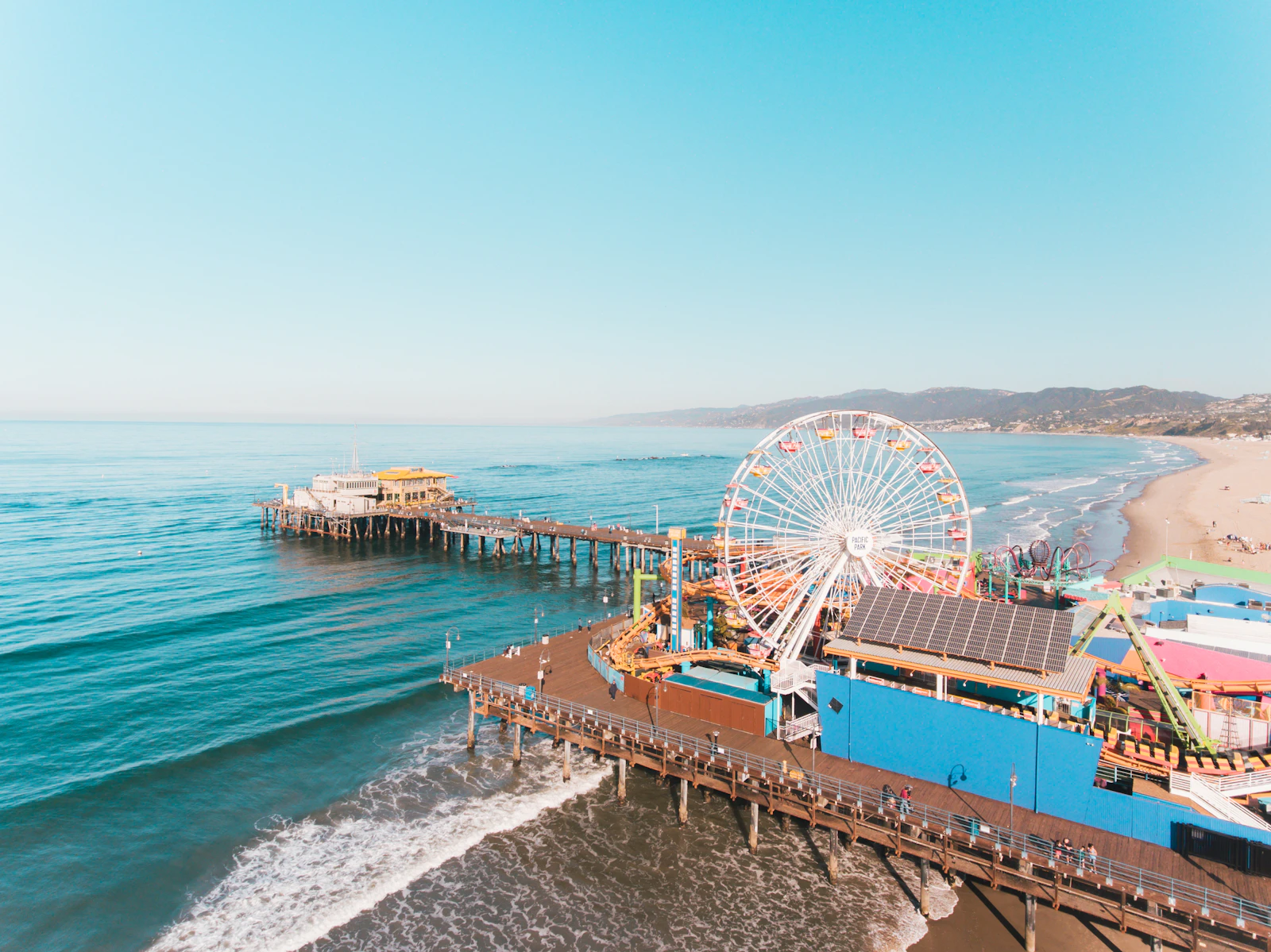 Santa Monica pier and beach in Los Angeles