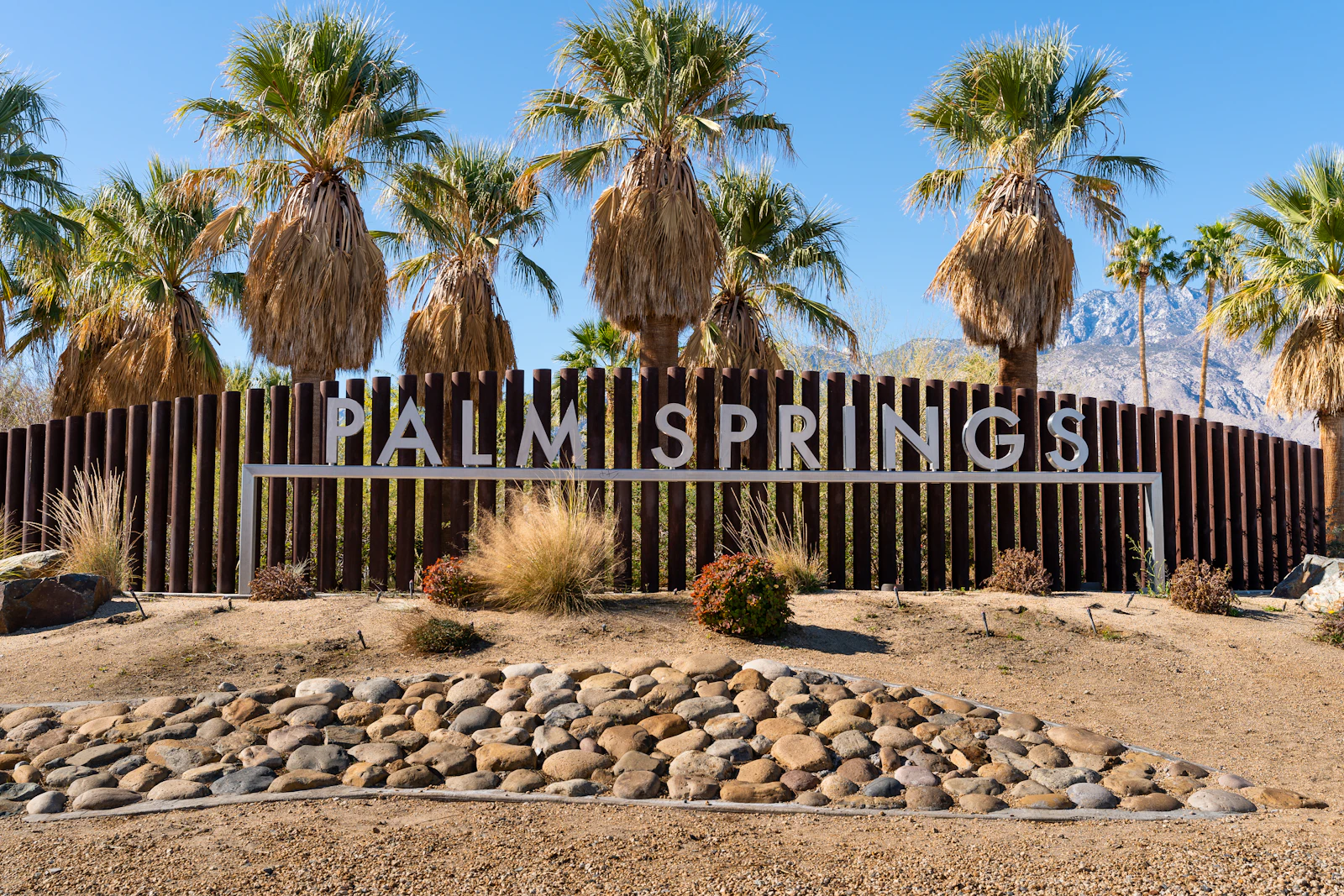 Palm Springs desert sand and fence
