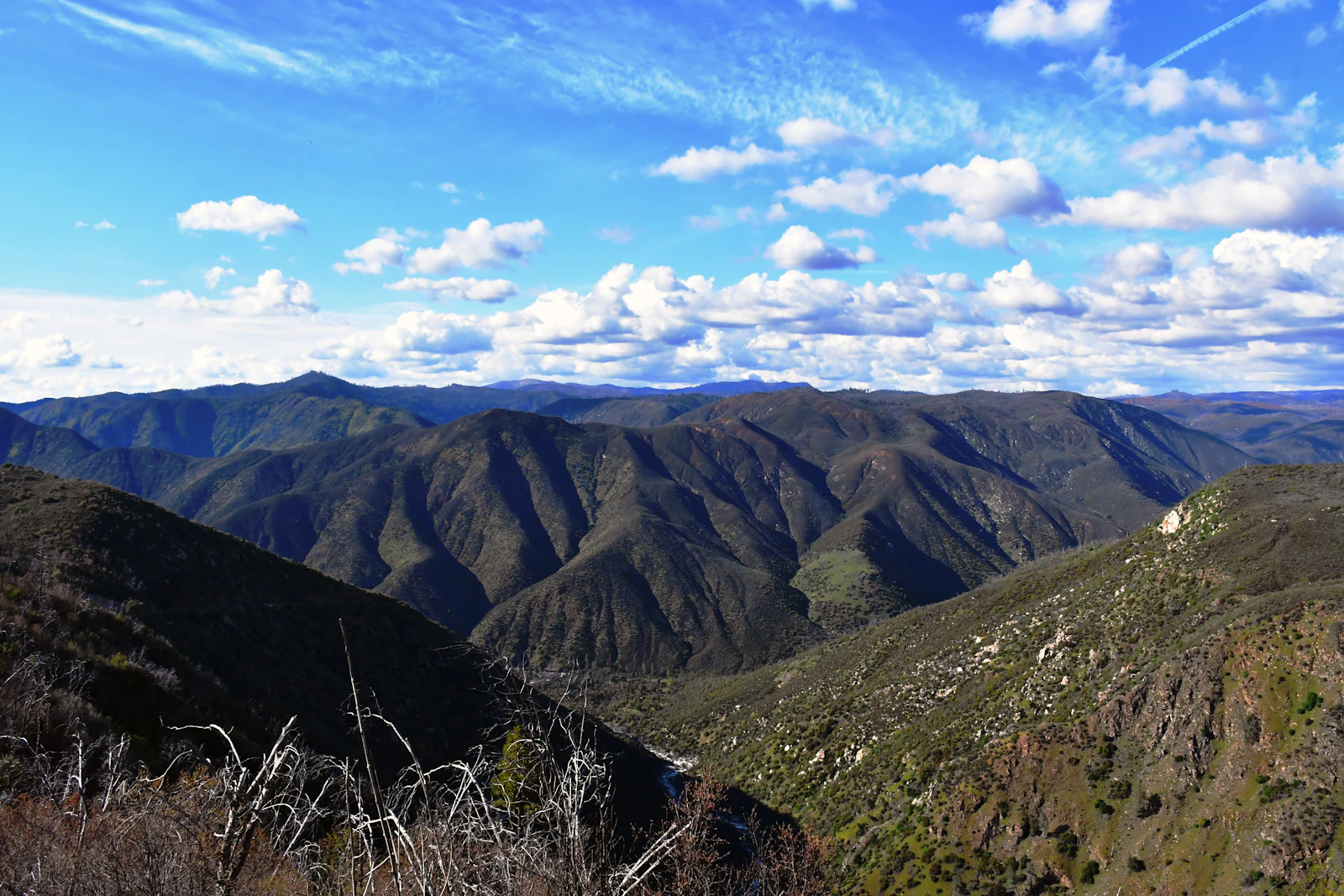 San Bernardino mountain range with clouds
