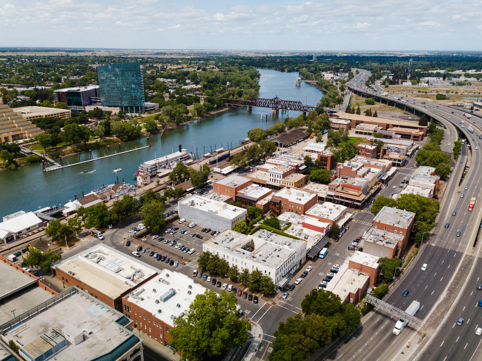 Urban riverfront Sacramento