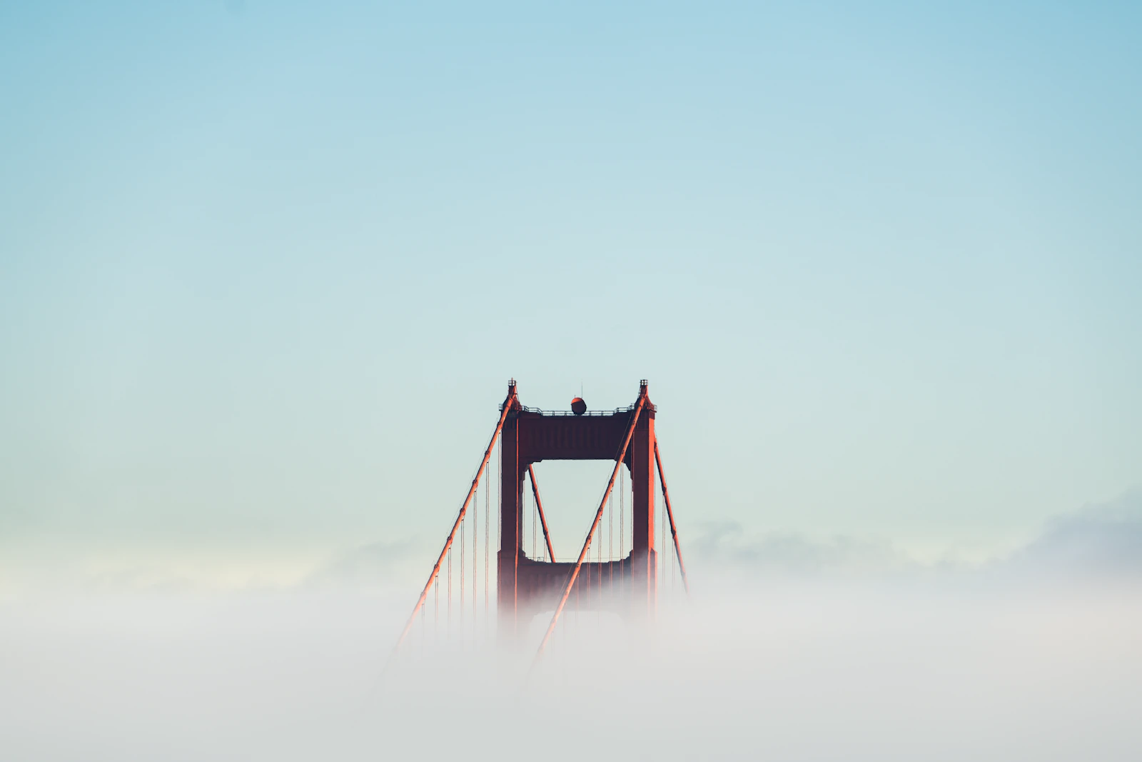 Bay Area cloudy bridge view