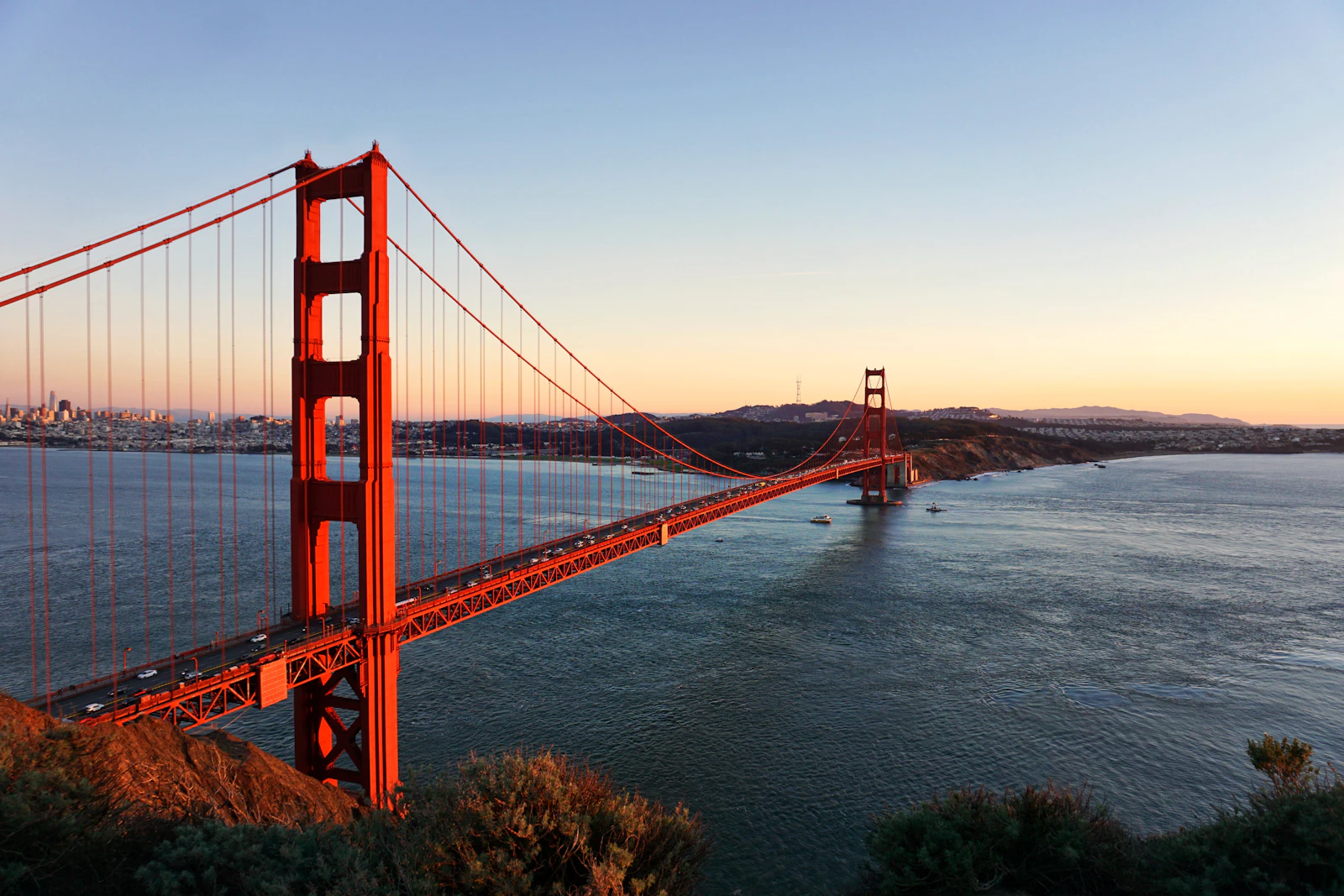 Golden Gate Bridge in fog near San Jose